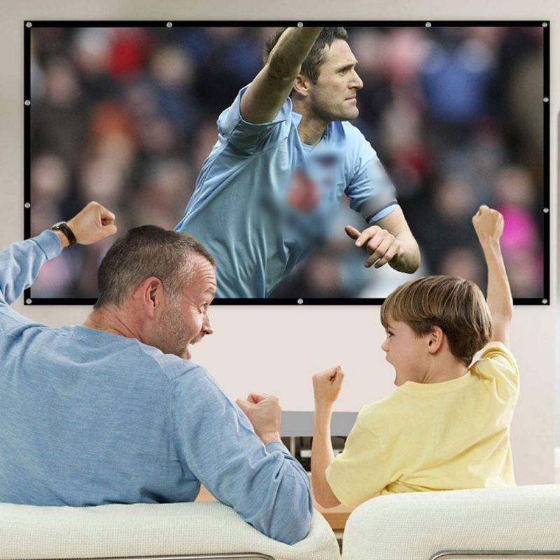 60" 16:9 No Crease Home Theater Portable Foldable White Projection Screen