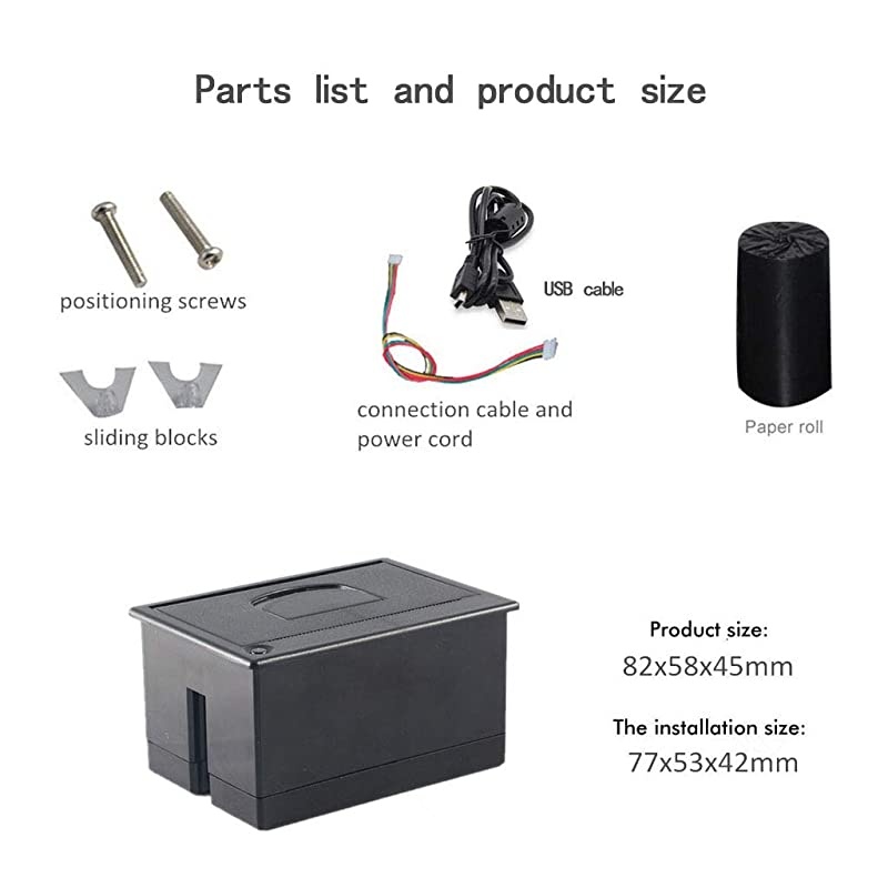 Embedded 58MM Thermal Receipt Printer Mini Printing Module Support USB and TTL Serial Port ESC/POS Commands