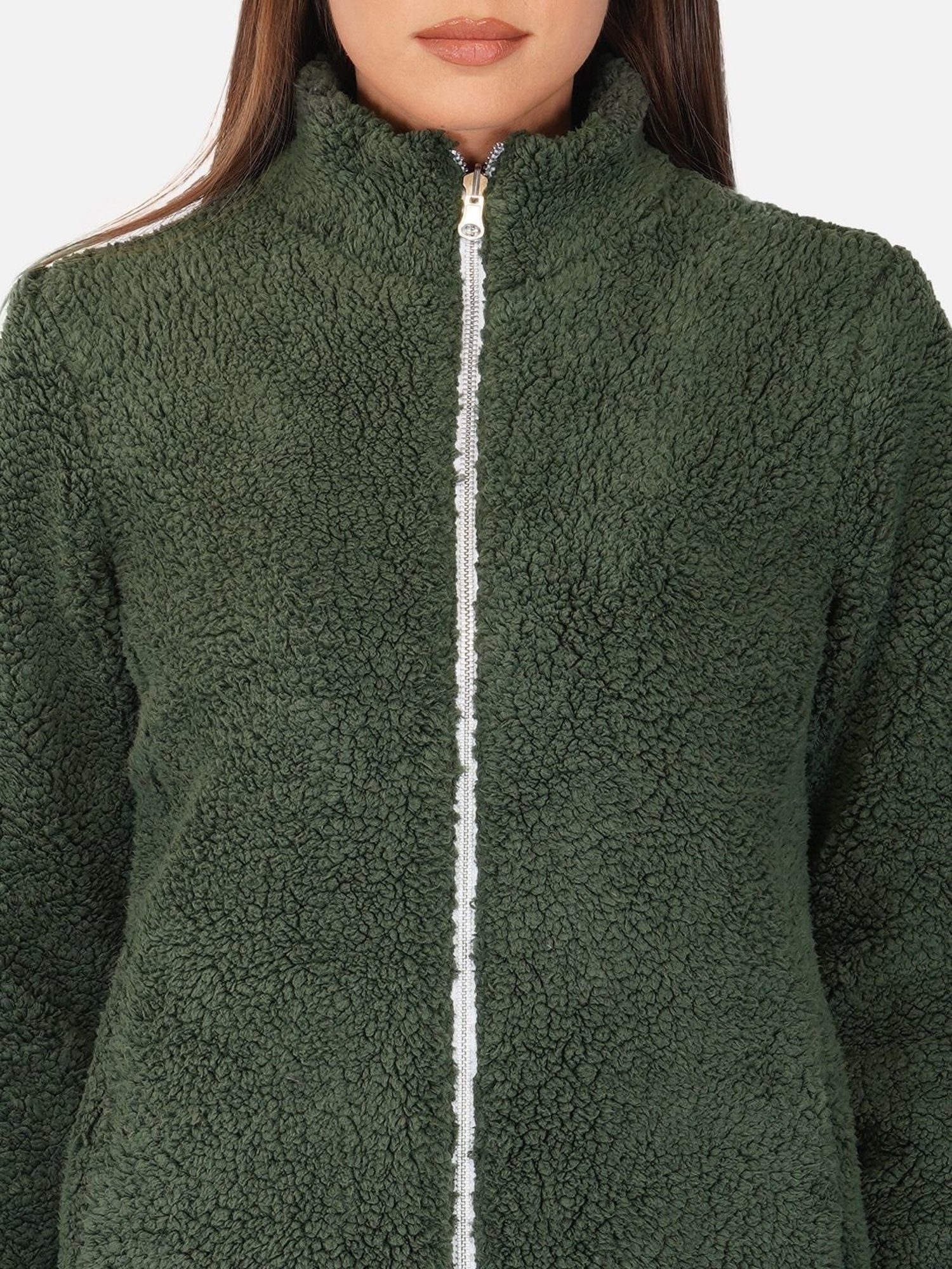 PURYS Green High Neck Jacket