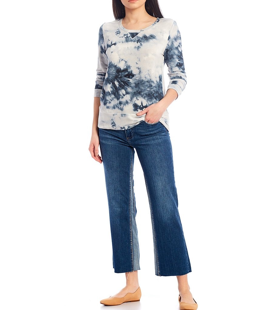 KUT from the Kloth Kelsey High Rise Straight-Leg Raw Hem Ankle Jeans