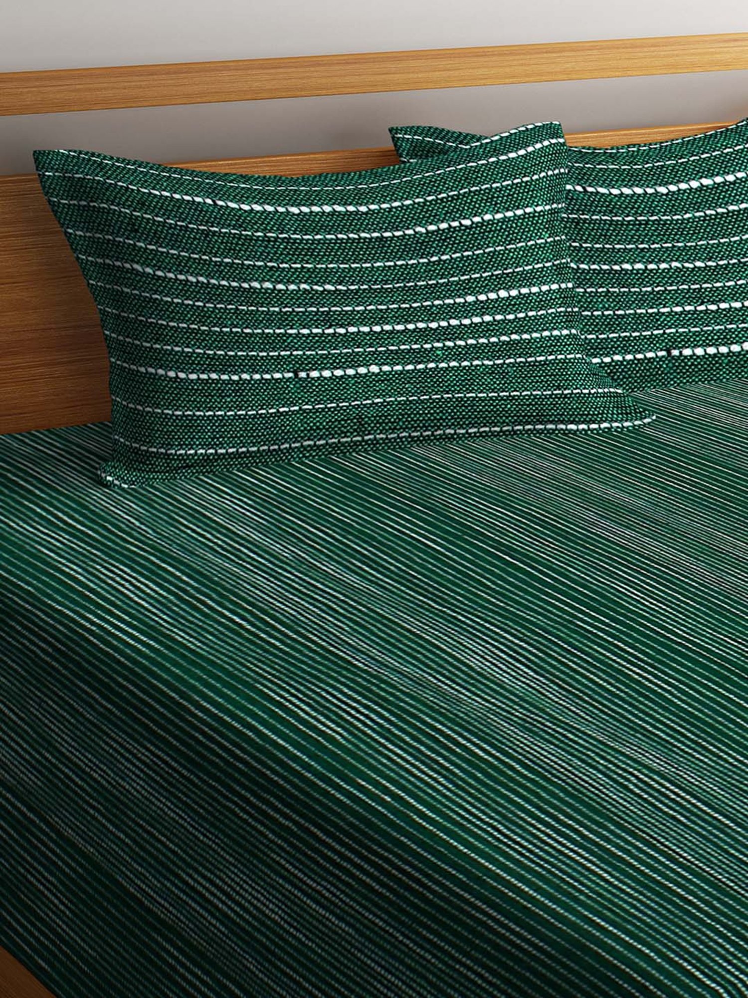Klotthe Jacquard Collection Green 300 TC Bed Linen Set