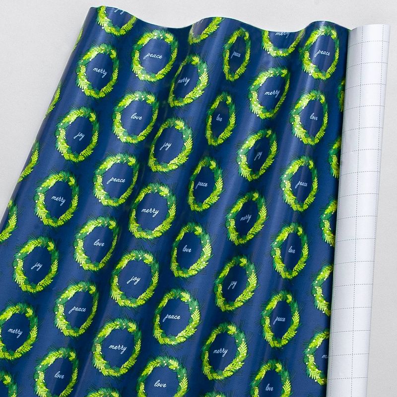 30in Bamboo Snowflake Gift Wrap Blue - IG Design Group