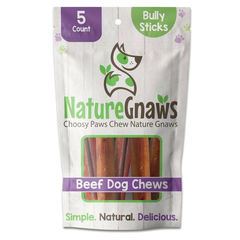Nature Gnaws Beef Bully Stick Dog Treats - 5ct