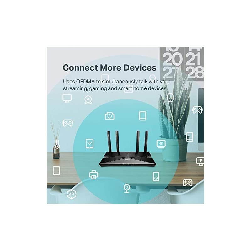 Wifi 6 AX1500 Smart WiFi Router 80211ax Router 4 Gigabit LAN Ports Dual Band AX RouterBeamformingOFDMA MUMIMO Parental Controls Works with AlexaArcher AX10
