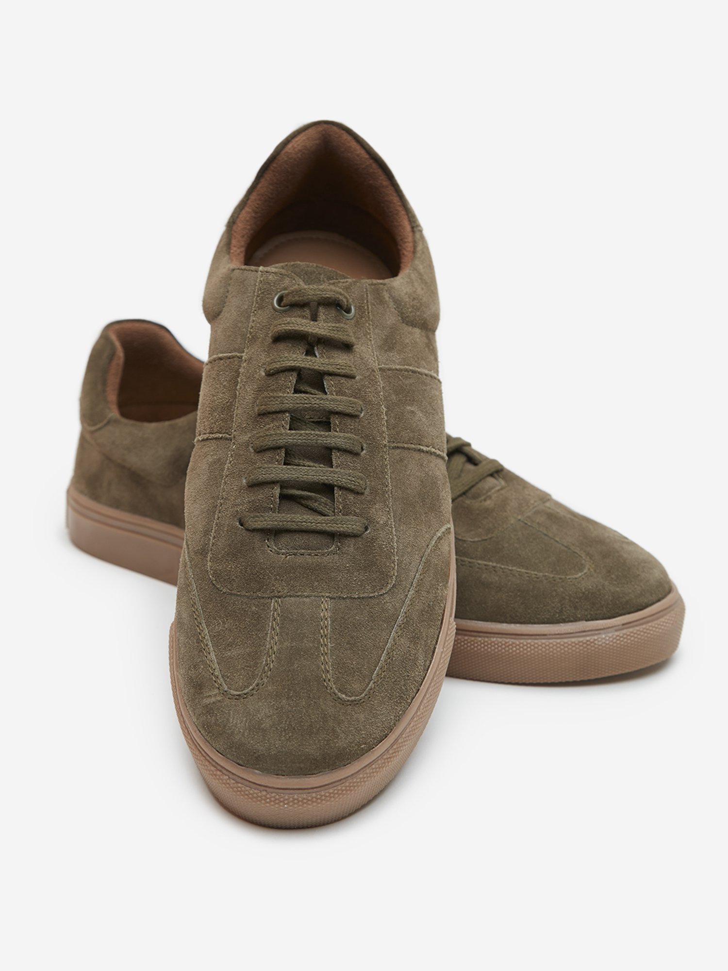 SOLEPLAY by Westside Olive Suede-Finish Lace-Up Sneakers