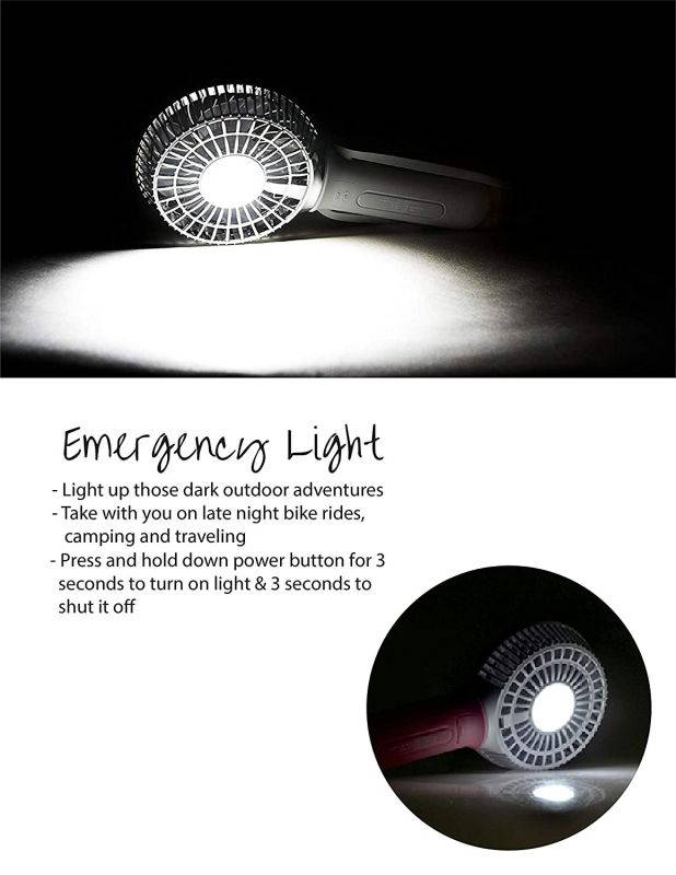 Buggygear 3 Speed USB Rechargeable Turbo Fan, Pink/White