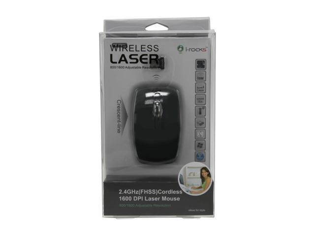 i-Rocks RF-7700L-BK Black 1 x Wheel USB RF Wireless Laser 1600 dpi Mouse