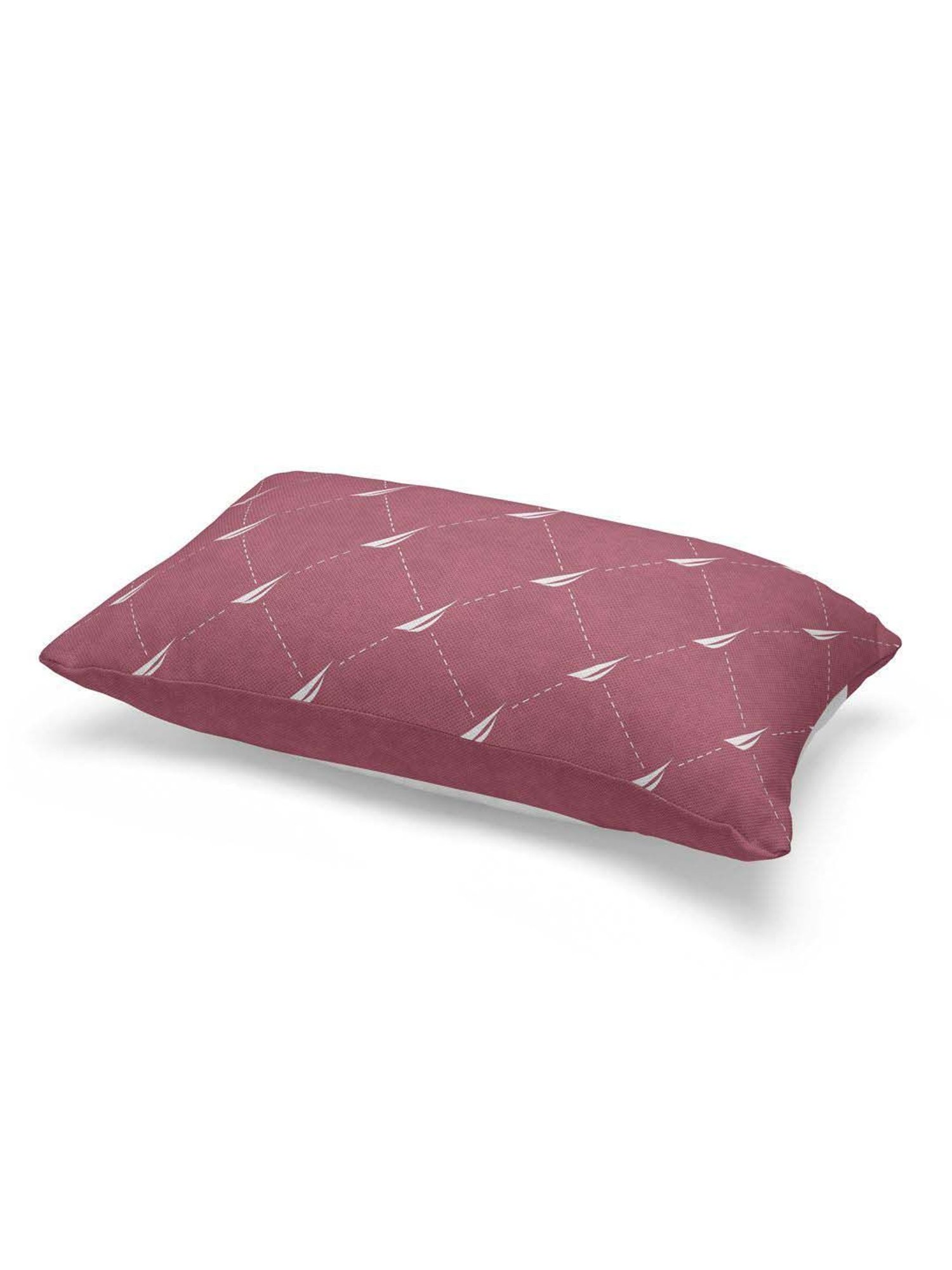 Nautica Logo Stripe Dull Pink Microfibre 300 GSM Premium Cushion Covers - Set of 2