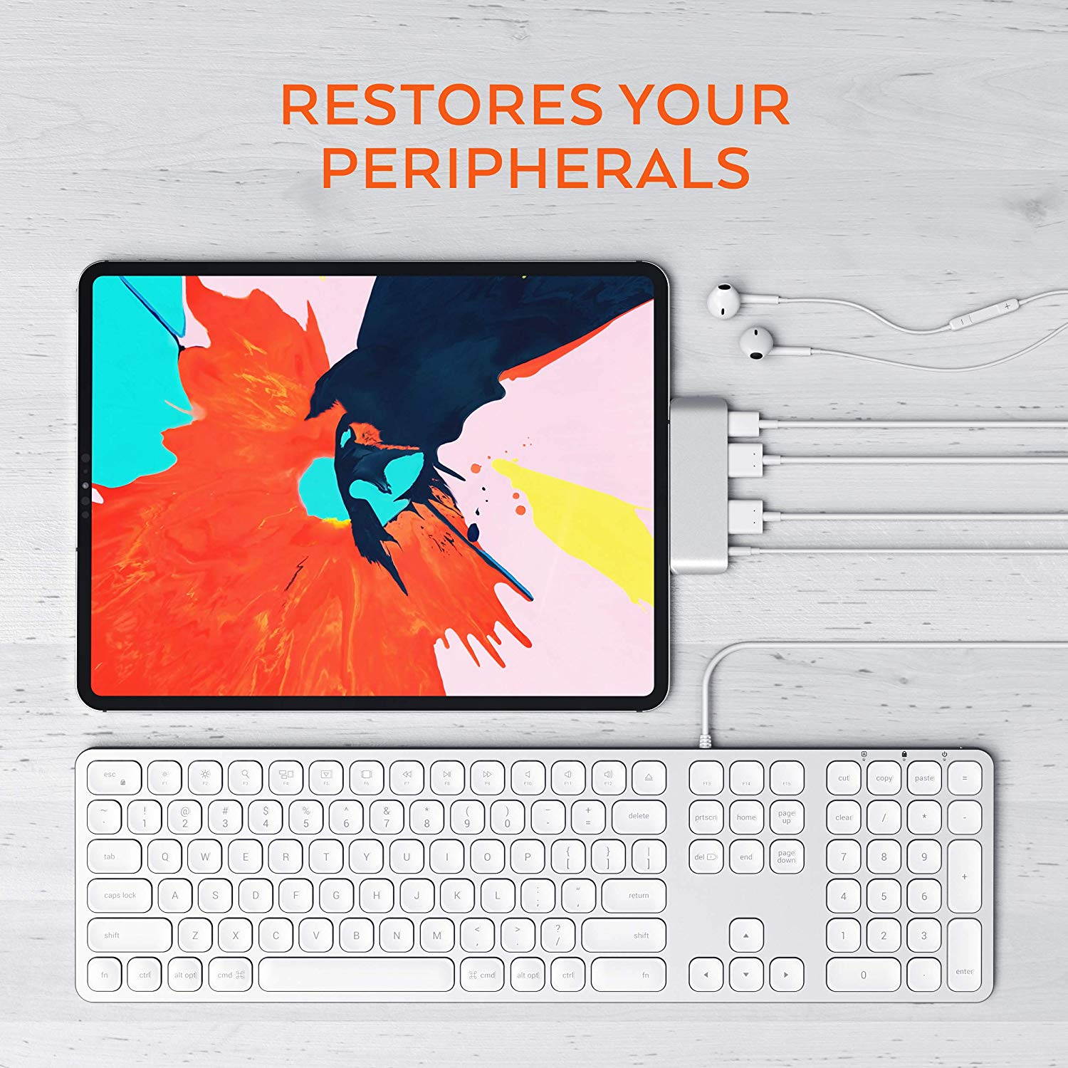 ESTONE USB C Hub Adapter for iPad Pro Accessories 2018 12.9" 11", 4 in 1 Type C Dongle Docking Station with HDMI Converter, 3.5mm Headphone Jack, USB-C PD Charging, USB 3.0, Silver