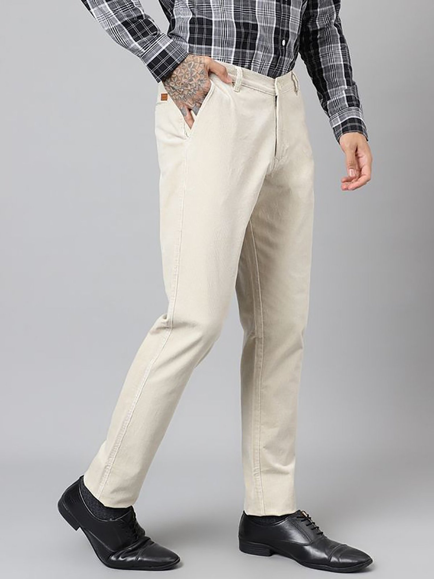 Arrow Navy Regular Fit Trousers