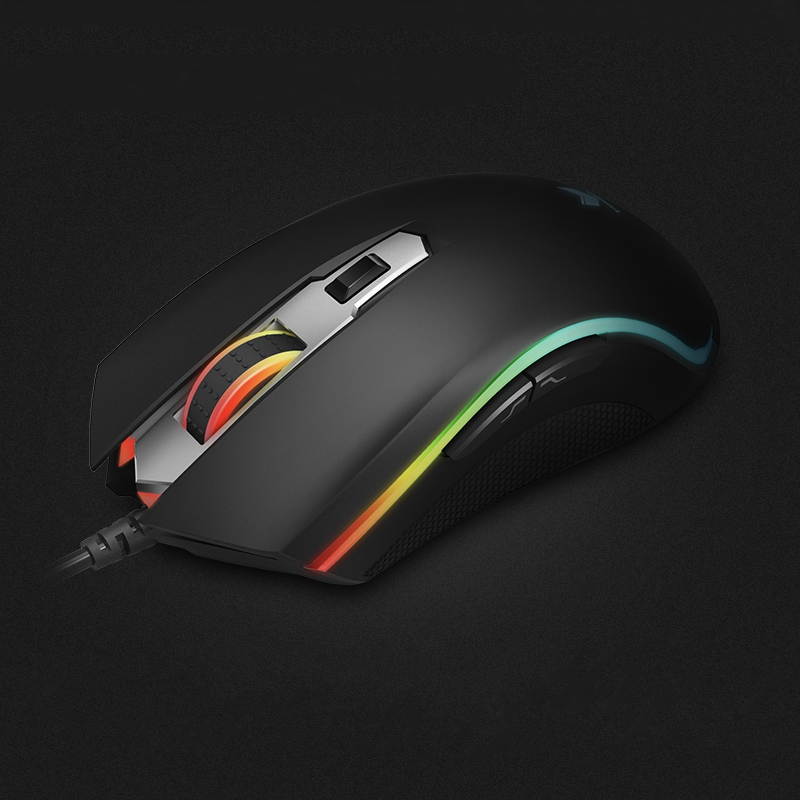 Rapoo V25S   Ergonomic Design, Cool Exterior 7000DPI 6-button 16.8 Million RGB Backlit 6Modes Adjustable Light Effect Wired Gaming Mouse-Black