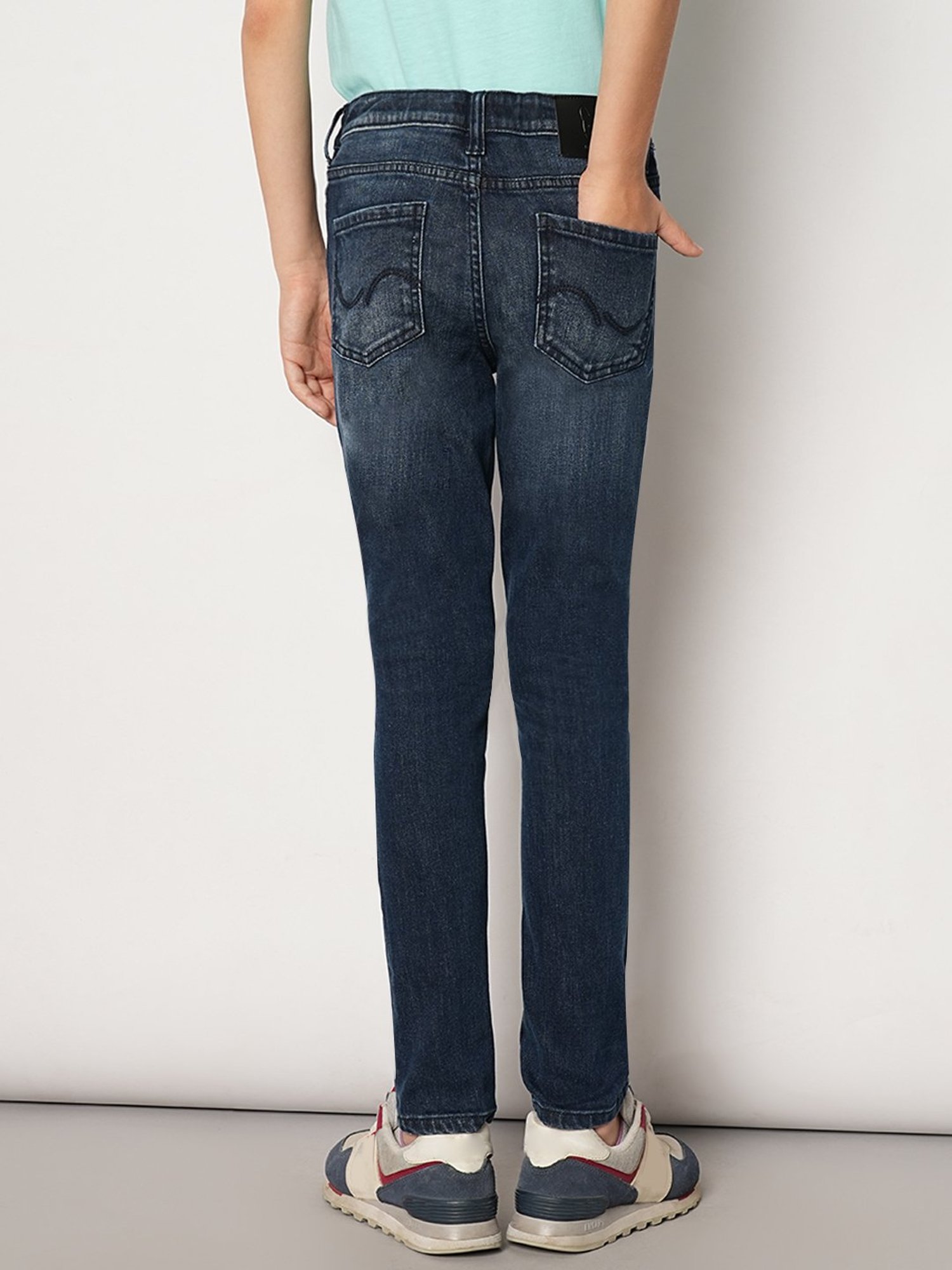 Jack & Jones Junior Dark Blue Solid Jeans