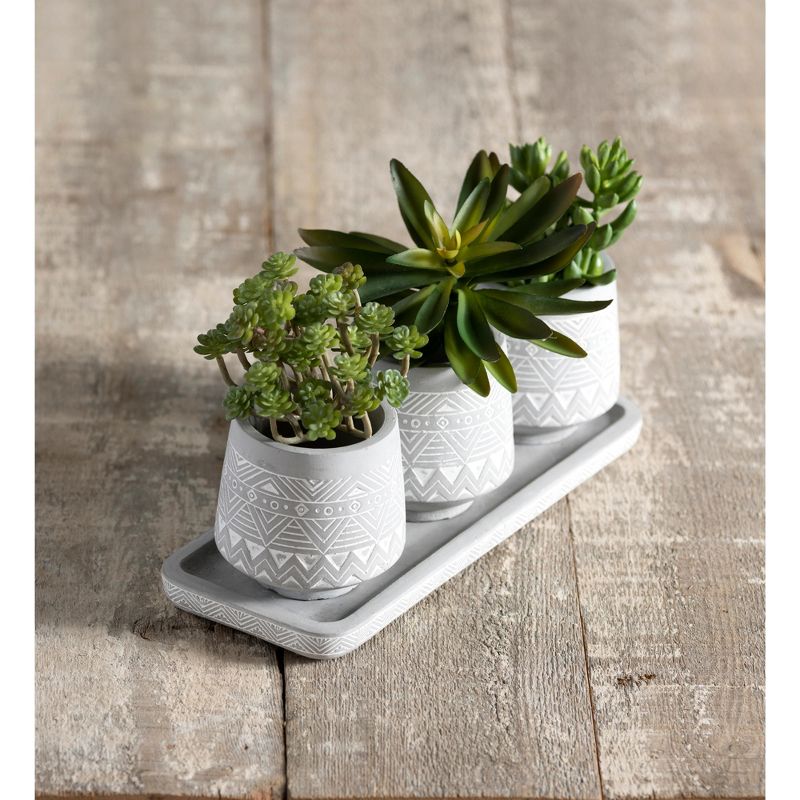 Logan Planter Set  - Gray - Shiraleah