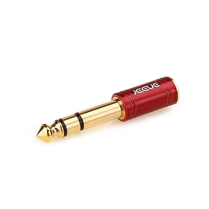 14quot to 35mm Headphones Adapter for Audio Connector Cables Upgrade 635mm14quot Male 35mm Female Socket Stereo Pure Copper Jack Adaptor Bring You Professional Sound RED1PCS