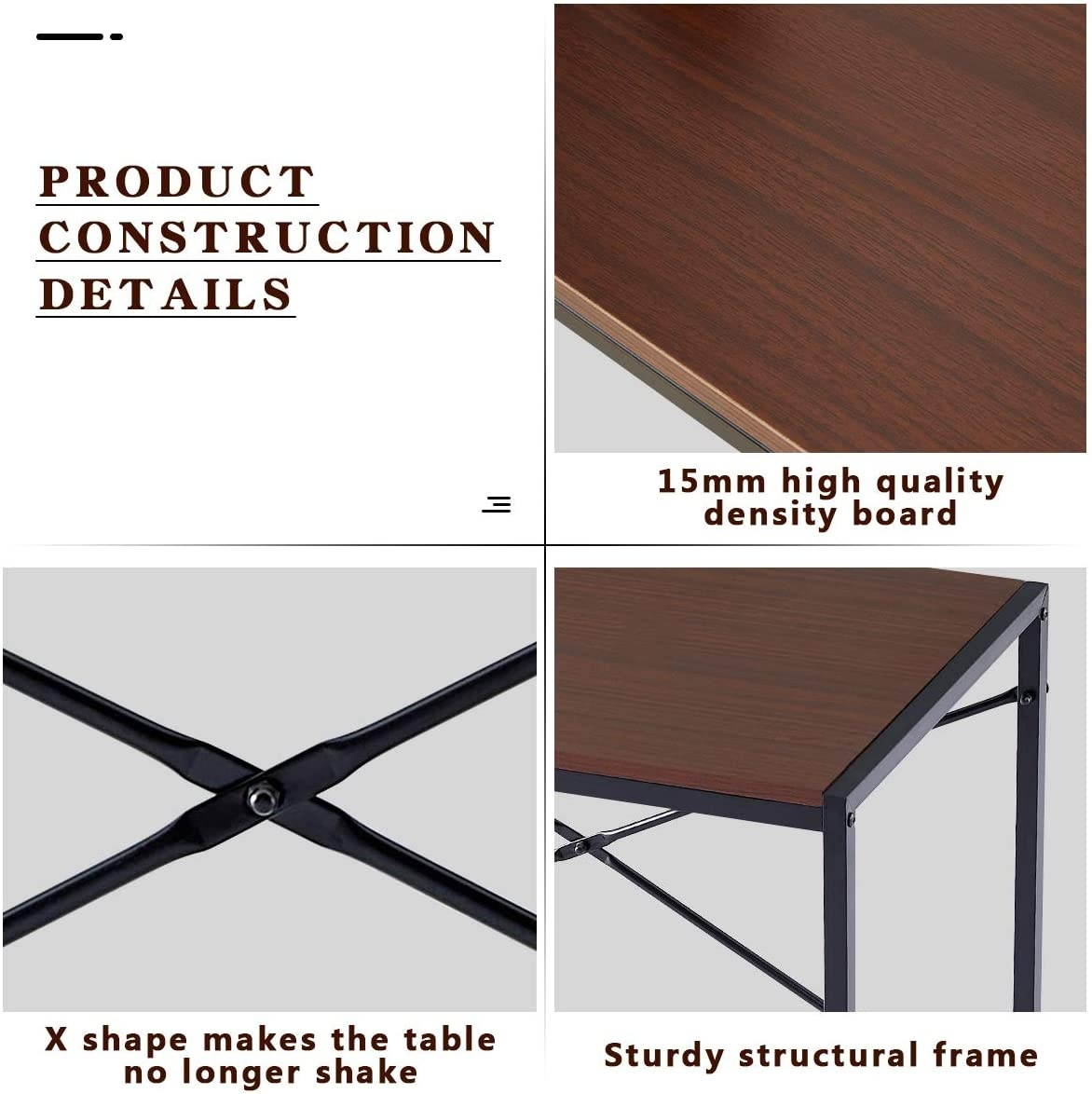 Lifetech Computer Desk 43.3" Modern Study Writing Desk for Home Office Simple Small Desk for Small Spaces, Black