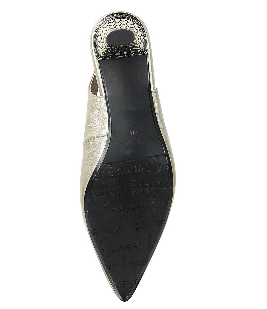 J. Renee Mayetta Slingback Pearlized Patent Dress Metal Heel Pumps