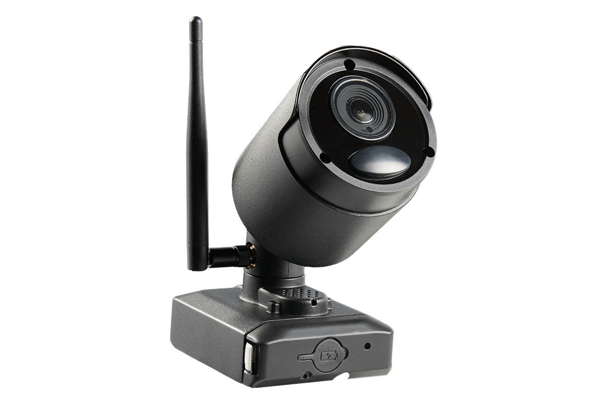 Lorex LWB6850W 1080p HD Wireless Black Metal Rechargeable and Audio Security Camera, Audio Recording and Two-Way Talk