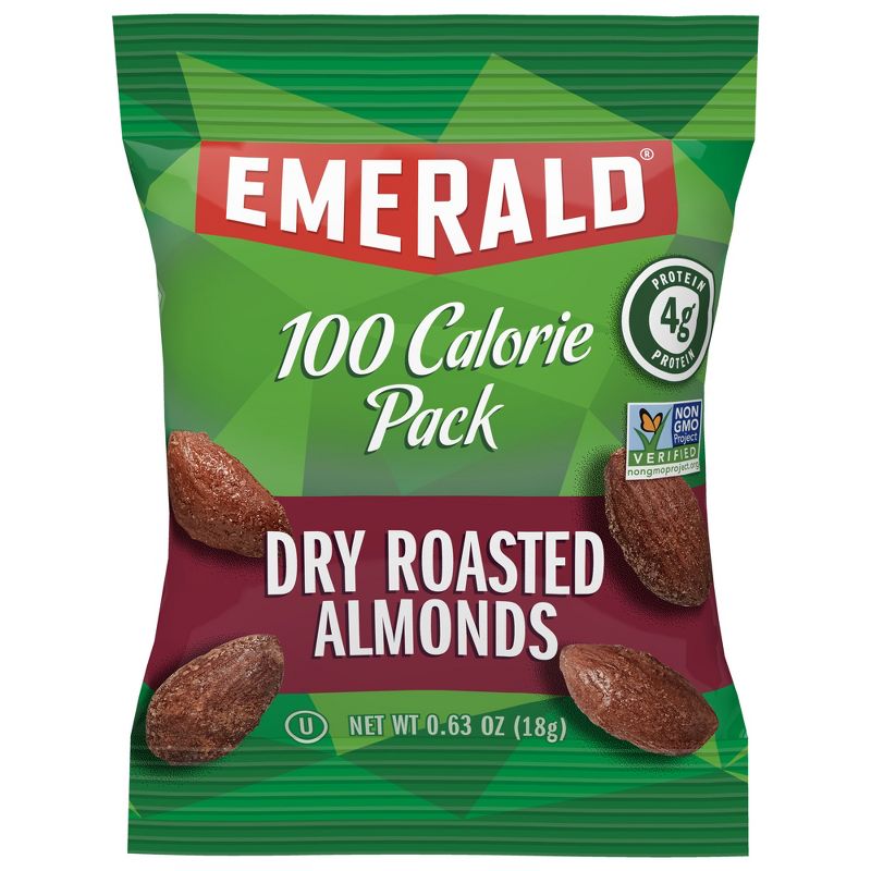 Emerald Dry Roasted Almonds 100 Calorie - 4.41oz/7ct
