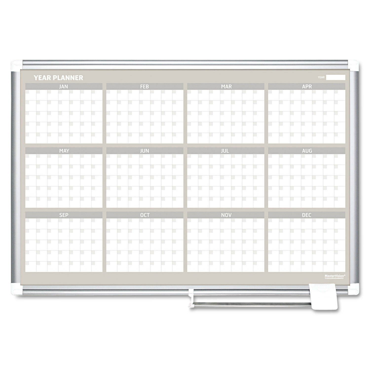 Mastervision 12 Month Planner 48x36 Aluminum Frame GA05106830