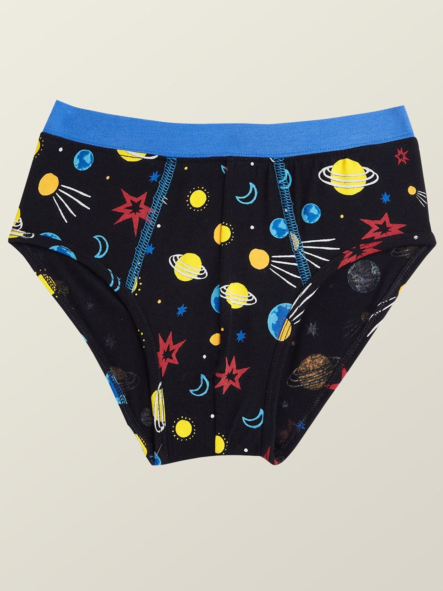 XY Life Kids Purple & Blak Printed Breifs (Pack of 3)