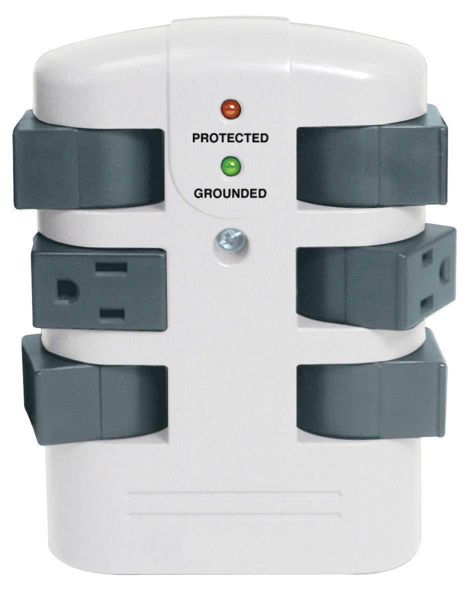 Prime Wire & Cable PB503105 6-Outlet 2160J Swivel Surge Tap, White