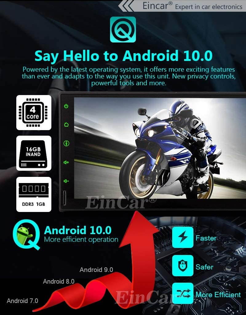 Android 10.0 Car Stereo with Backup Camera Double Din Car Radio 7 Inch Touch Screen Radio in Dash Head Unit 2 Din GPS WiFi USB SD AM FM RDS Phone Mirror