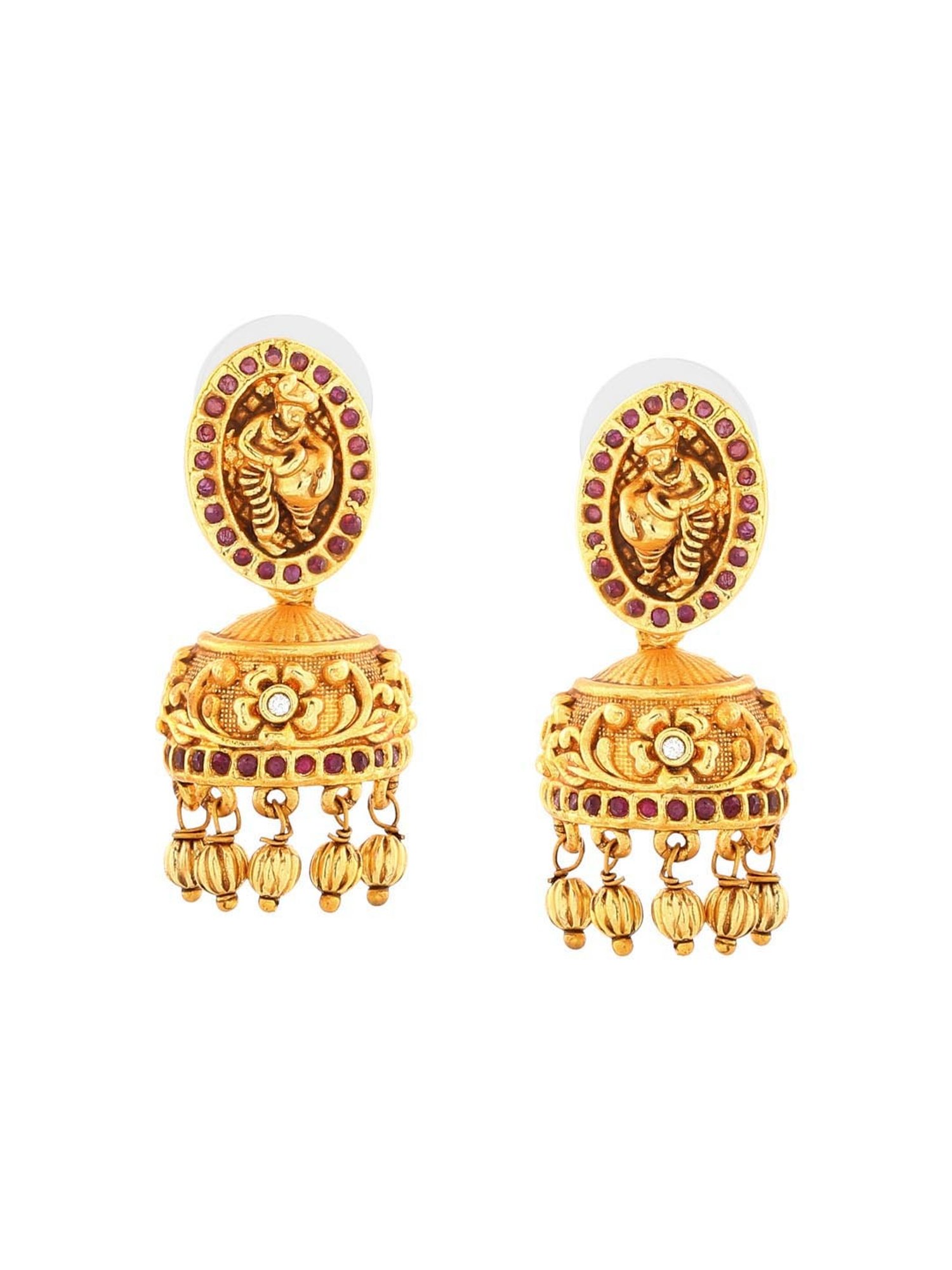 Estele Gold-Plated CZ Kanhaiya Designer Bridal Necklace Combo Set with Color Stones & Pearls