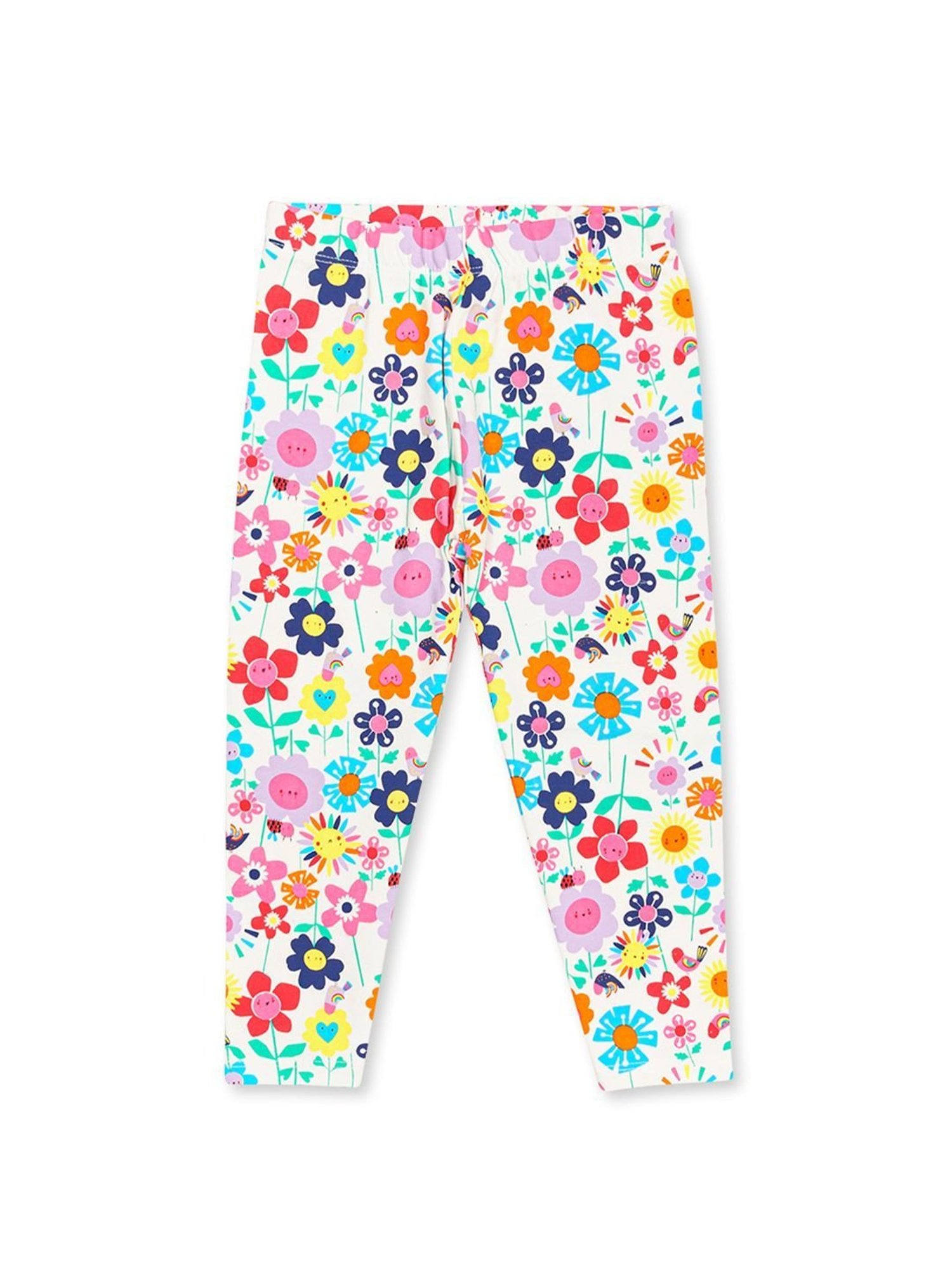 H by Hamleys Kids White Floral Print Leggings