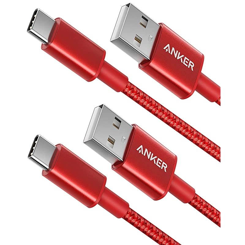 USB Type C Cable,  [2-Pack 6 Foot] Premium Nylon USB-C to USB-A Fast Charging Type C Cable, for Samsung Galaxy S10 / S9 / S8 / Note 8, LG V20 / G5 / G6 and More(Red)