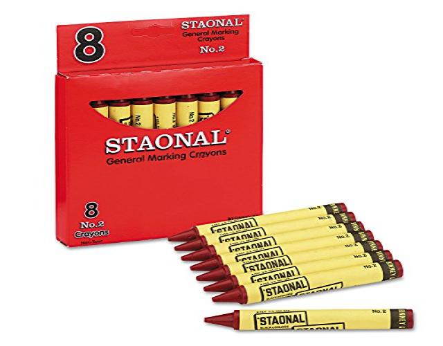 crayola 5200023038 staonal marking crayons, red, 8/box
