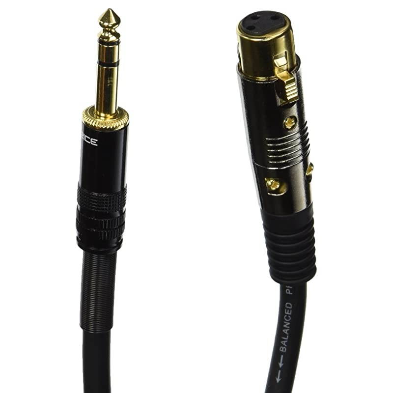 104768 3Feet Premier Series XLR Female to 14Inch TRS Male 16AWG Cable gold