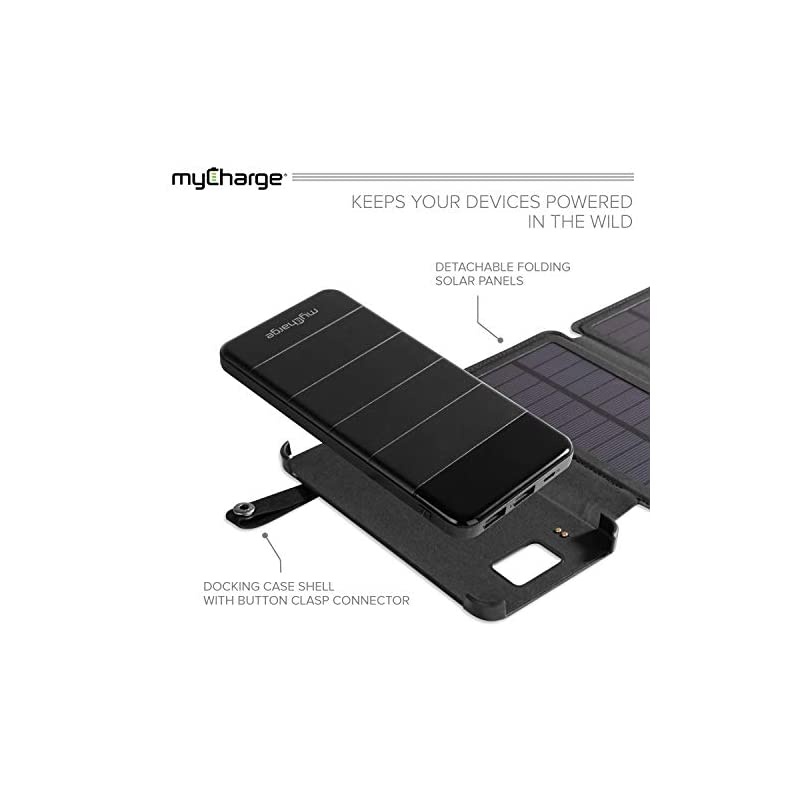 Solar Charger Portable Power Bank - PowerFold 8000 mAh Internal Battery Rugged Dual USB Battery Pack for Camping, Outdoors Accessories, Cell Phones for Apple iPhone, iPad & Android