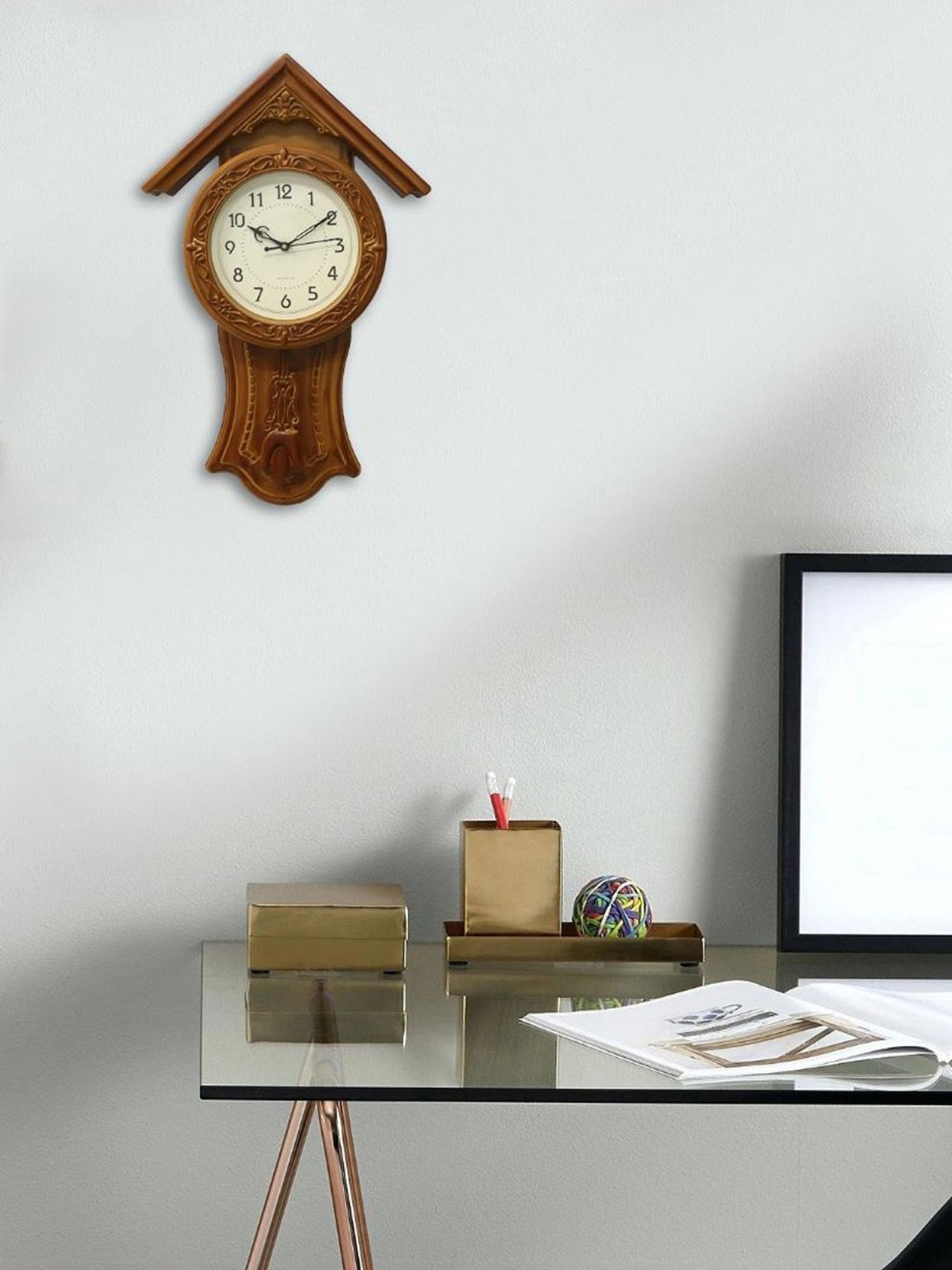 CHRONIKLE Yellow Plastic Wall Clock