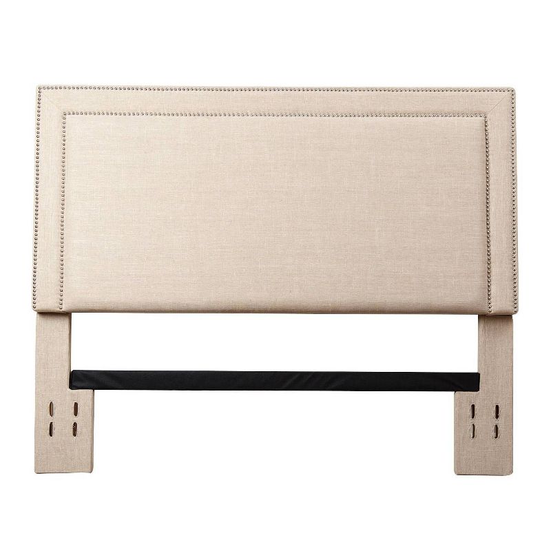 Ariel Nailhead-trim Linen Headboard - Wheat (Full/Queen) - Abbyson Living