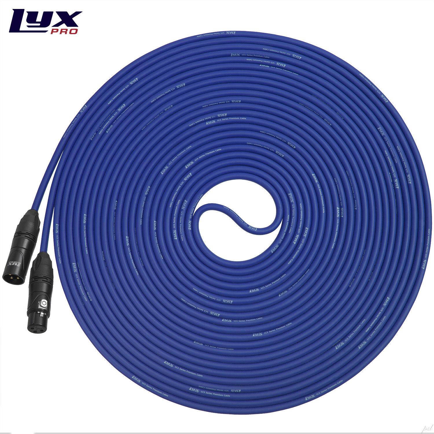 LyxPro Balanced XLR Cable 50 ft Microphone Cable, Powered Speakers , Blue