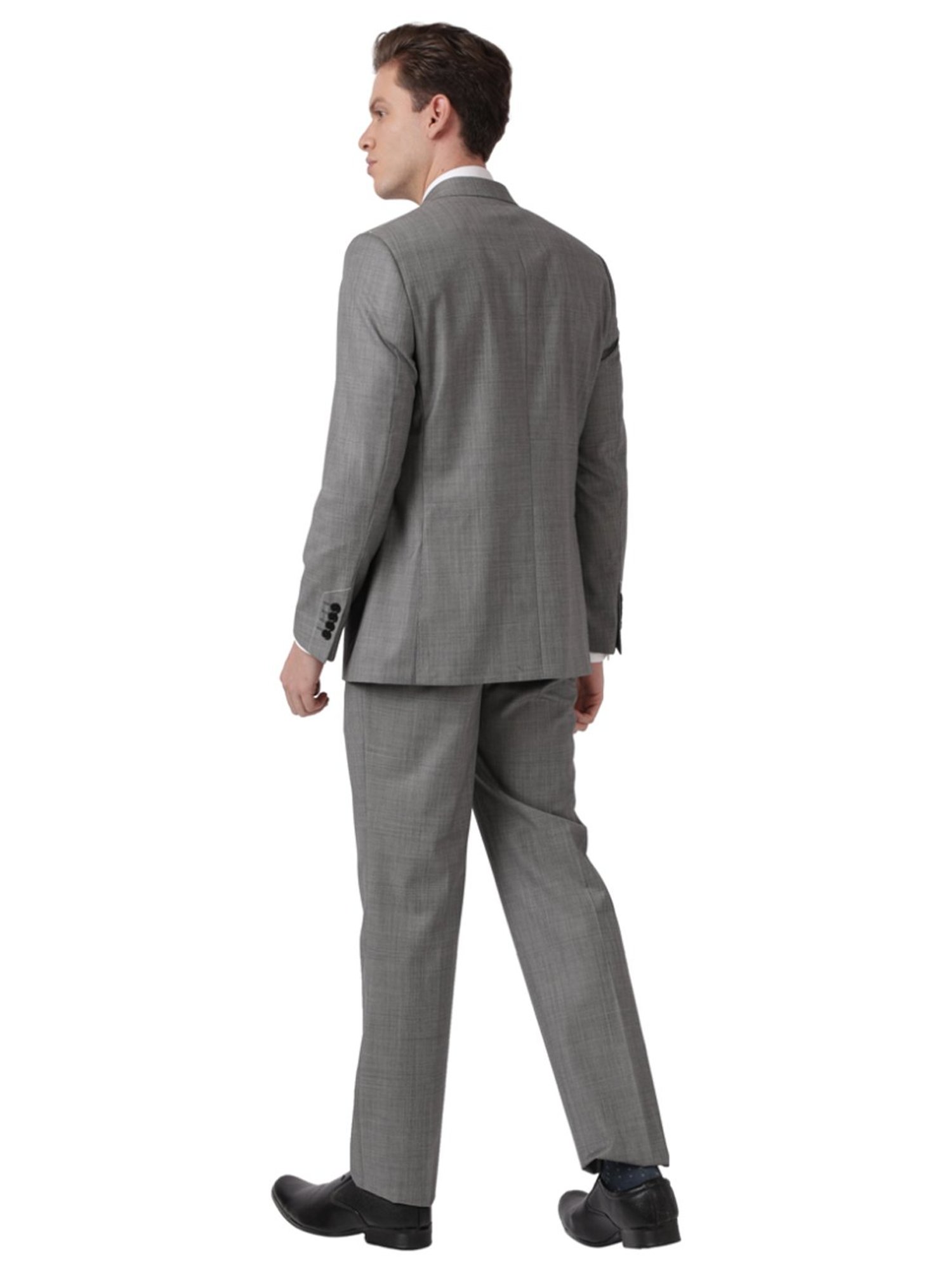 Park Avenue Grey Regular Fit Two Piece Suit