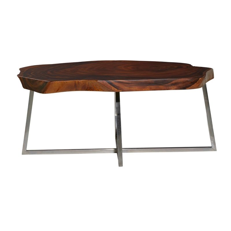 Contemporary Stainless Steel Coffee Table Brown - Venus Williams Collection