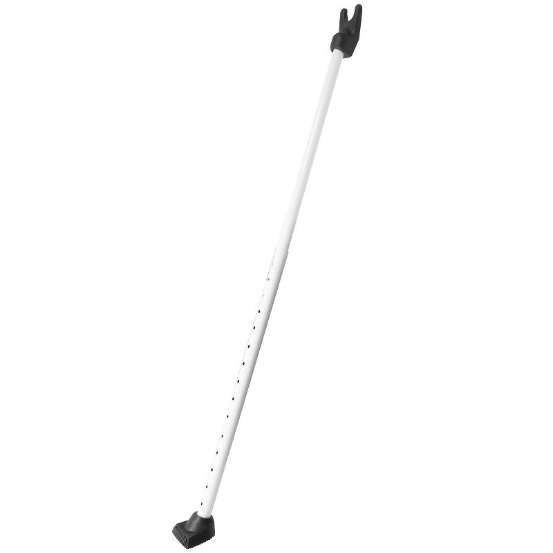 SecurityMan 2 In 1 Adjustable High Grade Iron Door Security Bar & Sliding Door Lock Bar Jam For Apartment & Home Protection - White 47in Tall