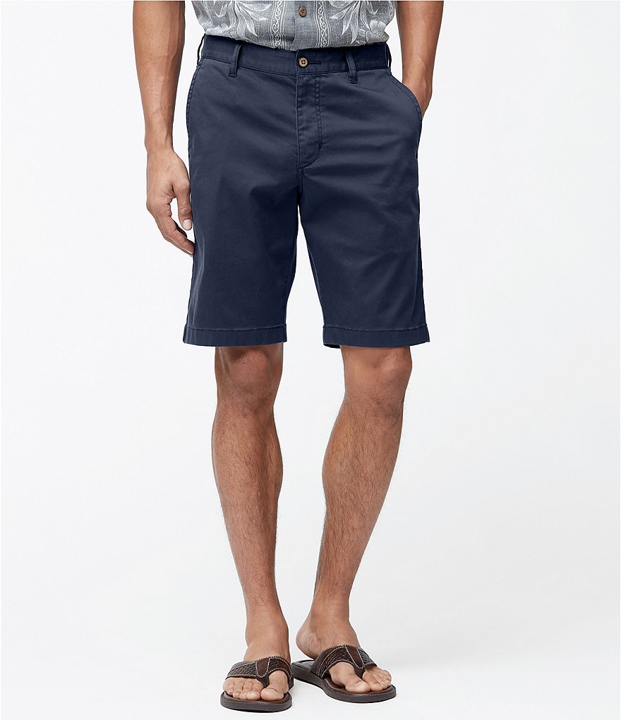 Roundtree & Yorke Big and Tall Performance 9#double; and 11#double; Inseam Flat Front Herringbone Print Shorts