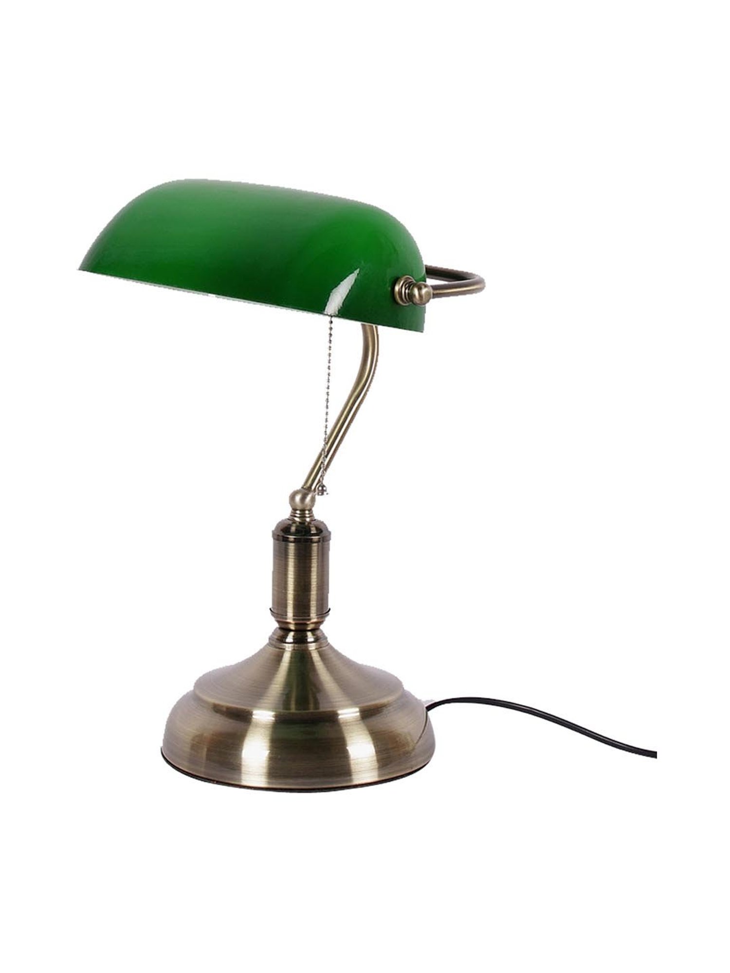 Kapoor E Illuminations Green & Brown Metal Study Table Lamp - Set of 1