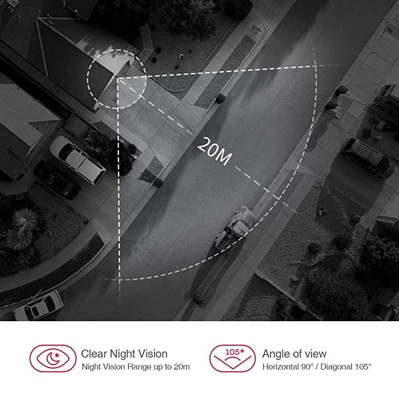 G2 1080P 25FPS WiFi Security Camera Alexa Compatible AI Human amp Motion Detection Free Cloud Service Included 65ft Night Vision with 30 IR LEDs IP66 Weatherproof for Indoor or OutdoorWhite