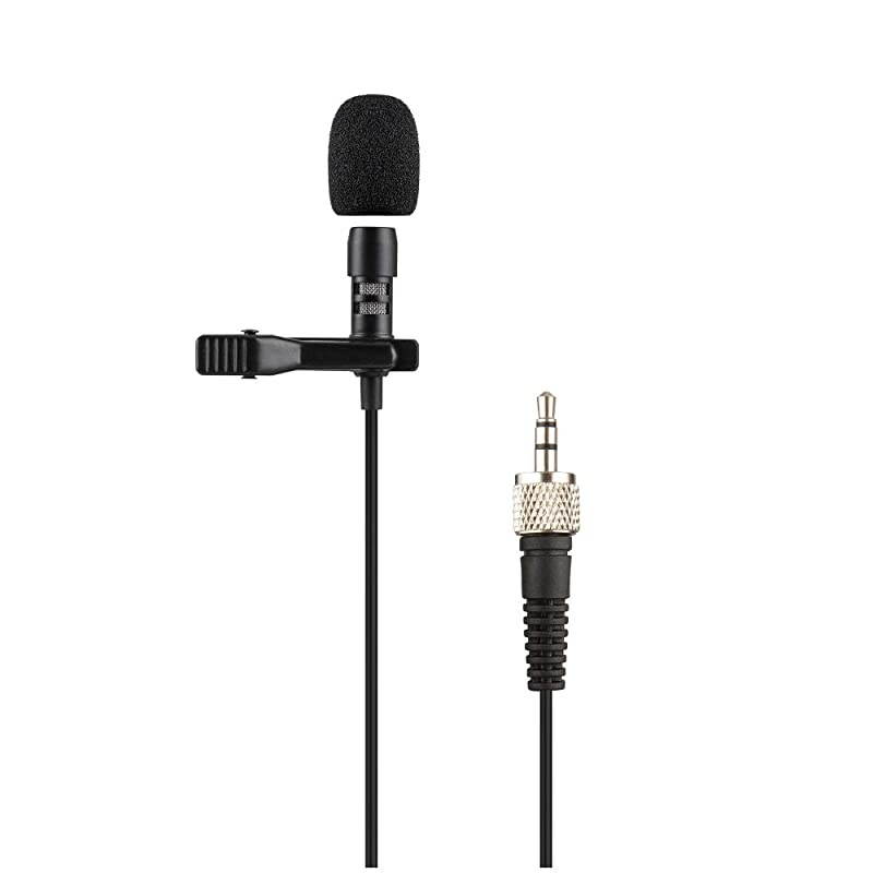 Lavalier Microphone 35mm Stereo Screw Locking Plug Cardioid Clip on Lapel Mic for Sennheiser Wireless Transmitter Bodypack