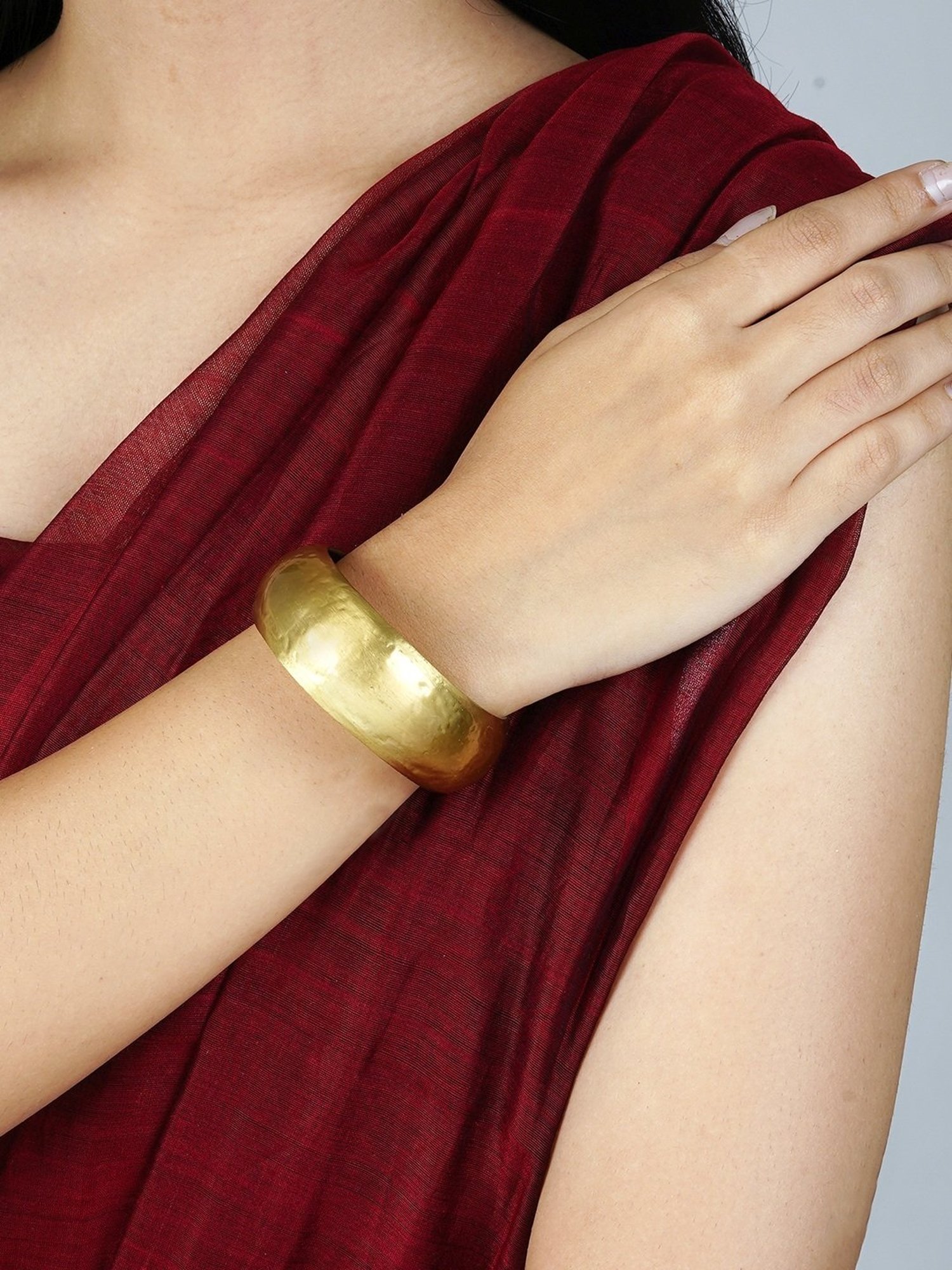 Teejh Divyanka Golden Cuffs Bracelet for Women