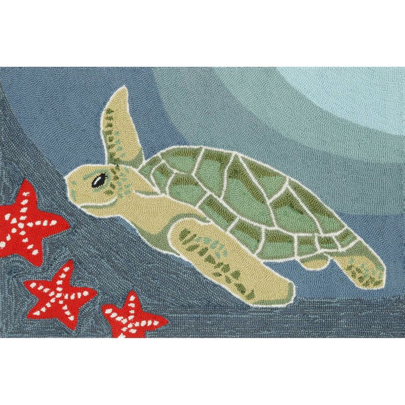 Frontporch Indoor/Outdoor Sea Turtle Ocean Rug 30"X48" Blue - Liora Manne
