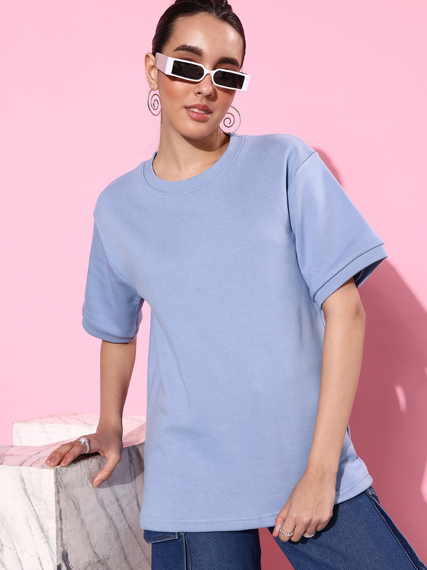 Dillinger Purple Fleece Relaxed Fit Oversized Sweatshirt