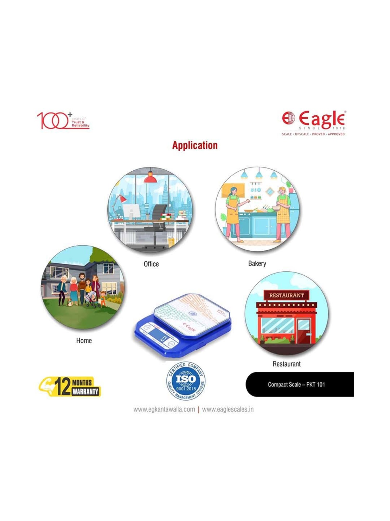 Eagle PKT-101 Digital Weight Machine for Kitchen, 10 kg Capacity,1 g Accuracy,Kitchen Weighing Scale