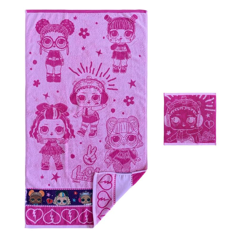 2pc L.O.L. Surprise! Rock on Forever Bath Towel and Washcloth Set