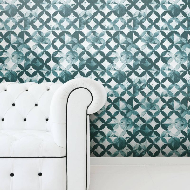 RoomMates Paul Brent Moroccan Tile Green Peel and Stick Wallpaper