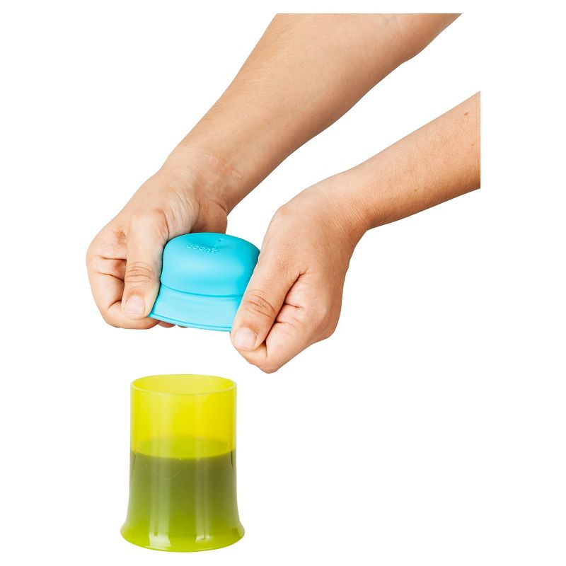 Boon Snug Straw Universal Silicone Straw Lids and Cup - Blue - 8oz
