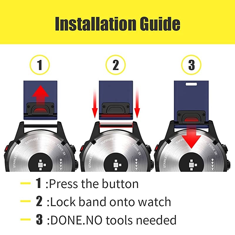 Compatible with Fenix 5 Band Easy Fit 22mm Width Soft Silicone Watch Strap Replacement for Fenix 5Fenix 5 PlusForerunner 935Approach S60Quatix 5 Dark Blue